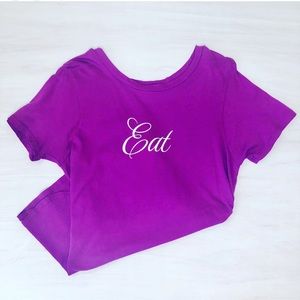 Wildfox Eat Traveler’s Crewneck Purple Tee.